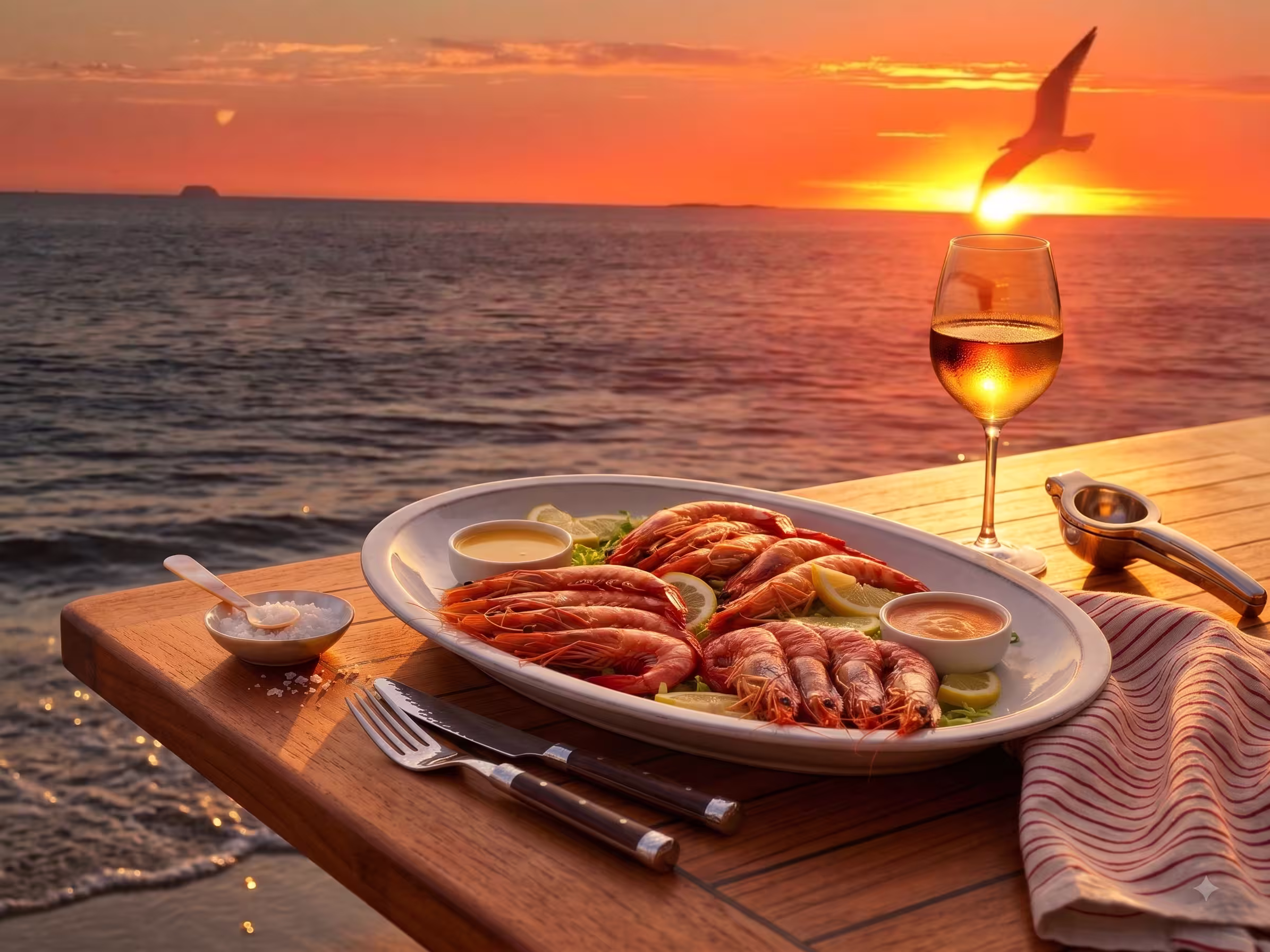 Mariscada frente al mar durante la visita a Maviri, Sinaloa.